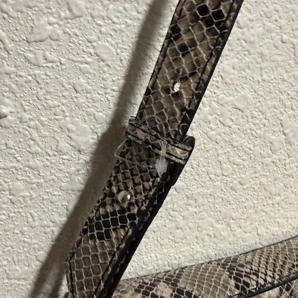 Topshop Finley Faux Snakeskin Baguette Shoulder‎ Bag Grey Black Snake Print - Picture 8 of 16